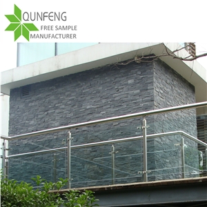 China Nature Black Cultured Stone Slate Wall Paver